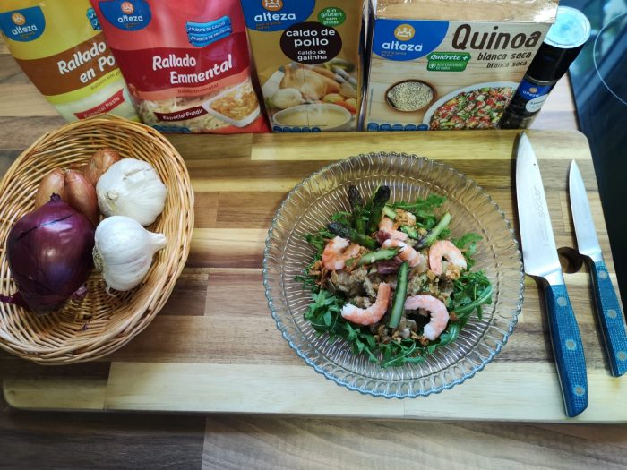 Quinotto de Setas de Temporada con Langostinos